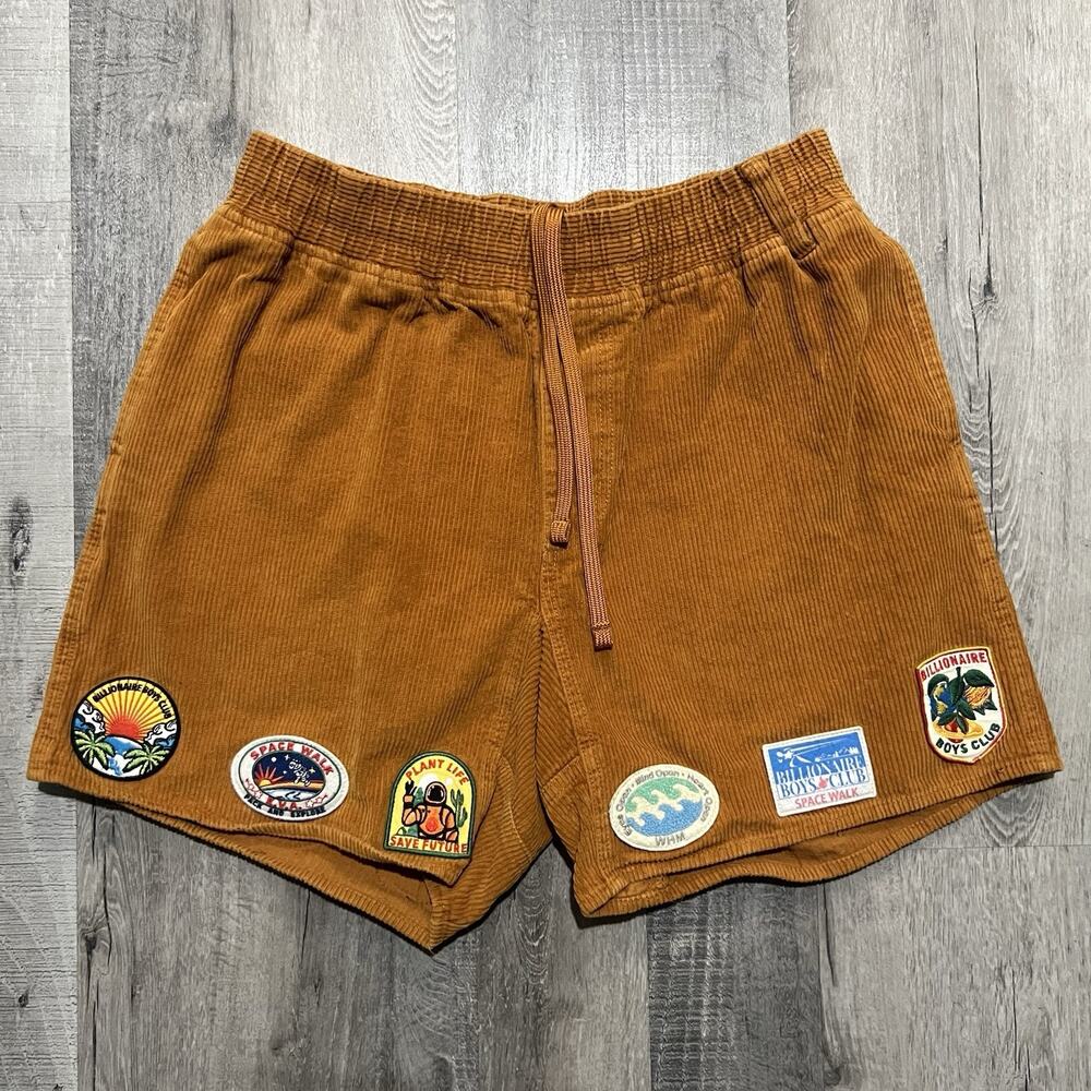 Billionaire Boys Club Corduroy SCAVENGER Shorts Orange Applique Patches Men's L